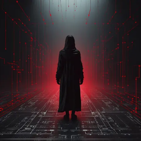 Dark Futuristic Minimalist Cyberpunk Abstract Art