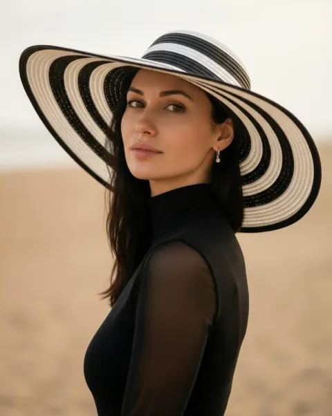 Fashion Portrait On Warm Beach