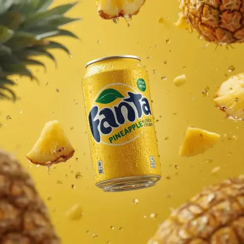 Floating Pineapple Soda Can Commercial