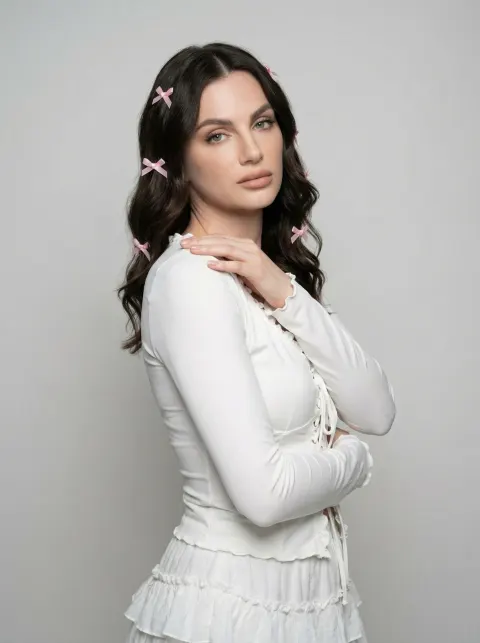 White Ruffle Studio Portrait