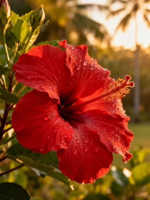 Red Hibiscus Macro Shot