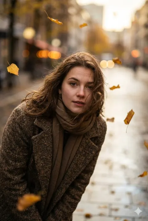 Cinematic Autumn Street Portrait