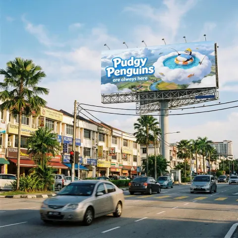Malaysia Urban Billboard Street Scene