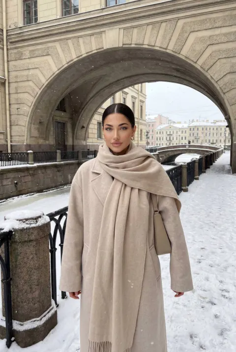 Elegant Winter Canal Street Portrait