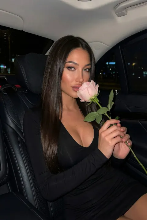 Cinematic Rose Portrait in Luxury Car