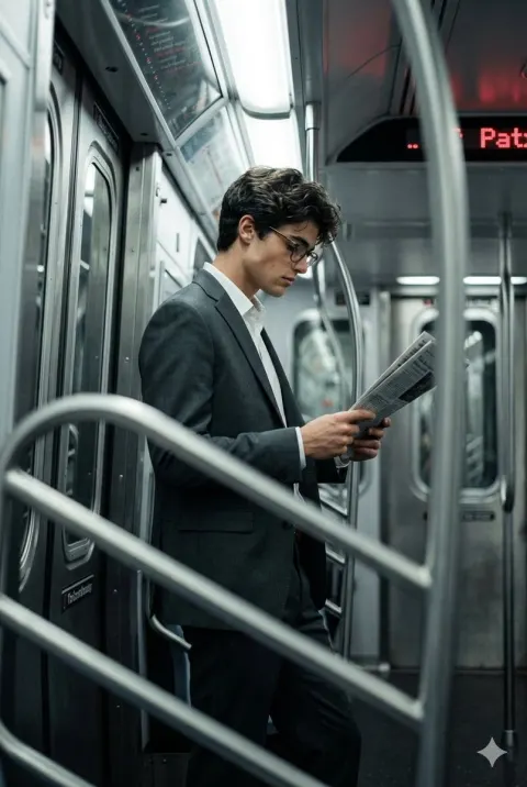 Cinematic Subway Fashion Editorial Portrait