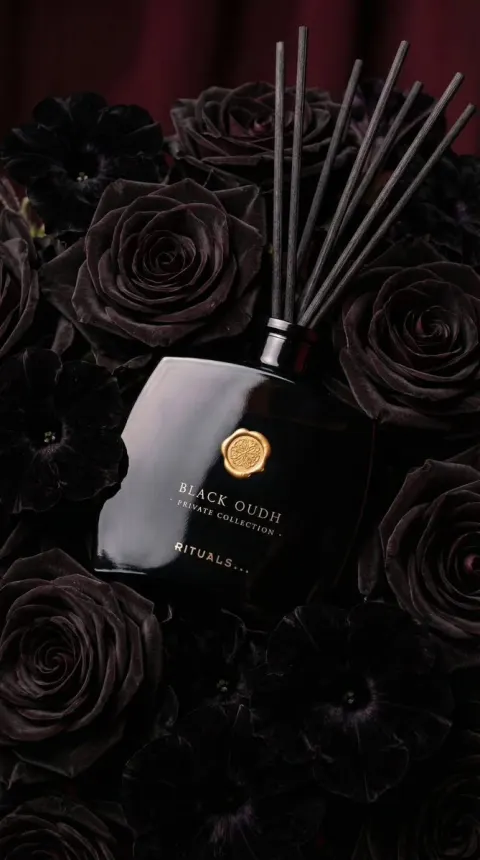 Luxury Black Oudh Perfume Photography