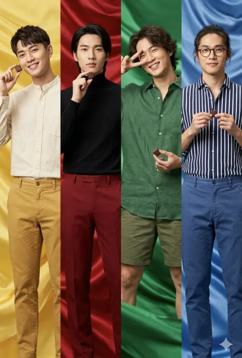 Four Color Men Chocolate Editorial