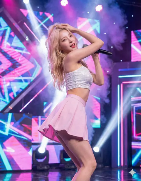 Ethereal Stage Performance In Blue Glow