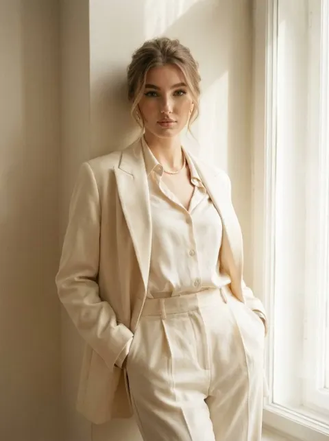 Vintage Quiet Luxury Editorial Portrait