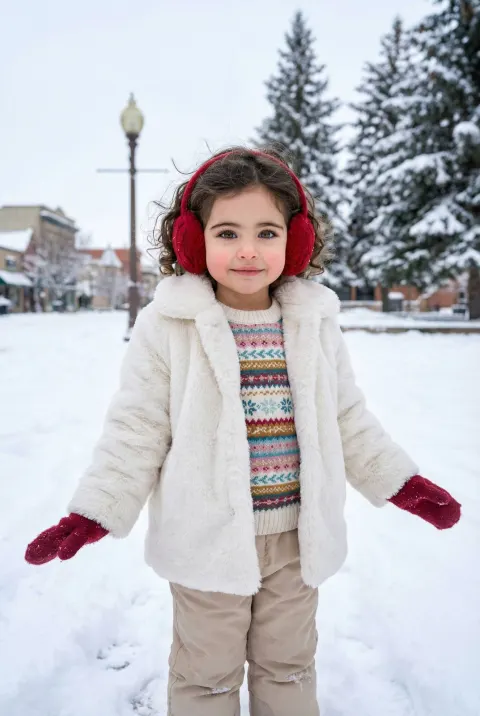 Winter Child Portrait Snow