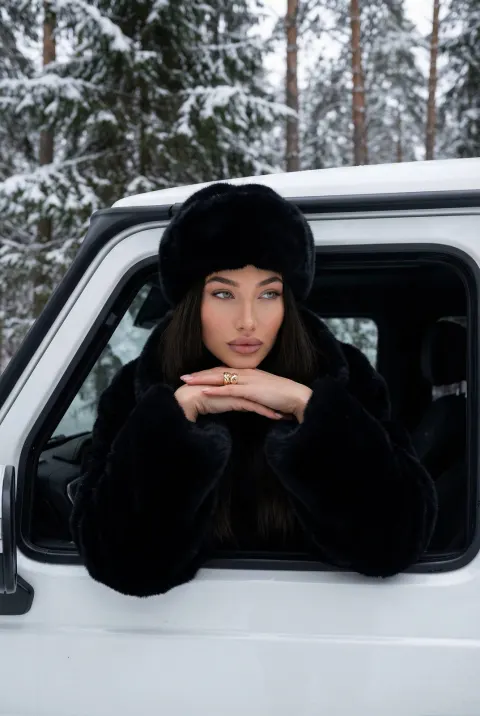 Snowy Window Fashion Portrait