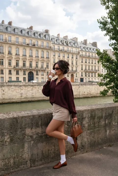 Parisian Riverside Elegance in Soft Light