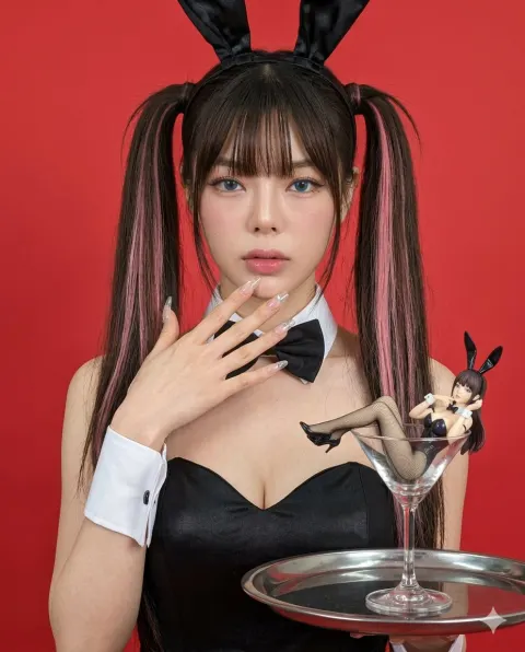 Bunny Girl Miniature Cocktail Art