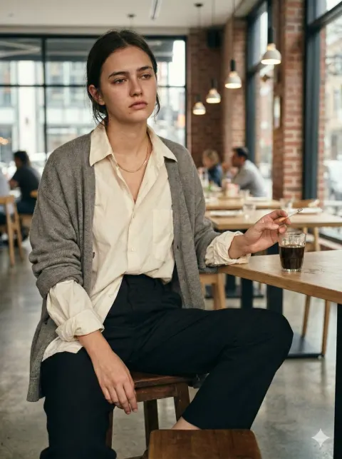 Weary Woman Café Solitude