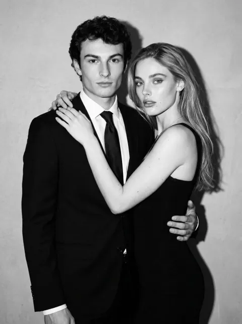Stylish Black and White Couple Portrait