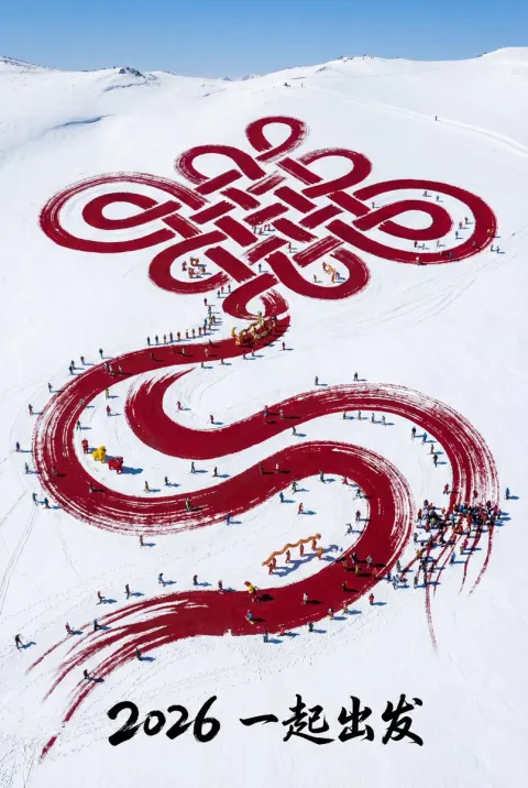 Giant Chinese Knot Snow Art