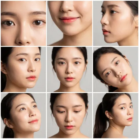 K-Beauty Nine-Grid Portrait Collage