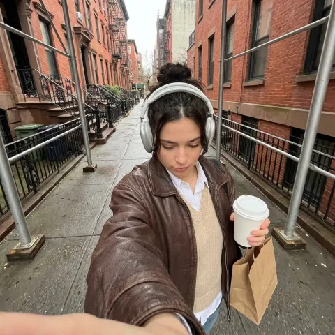 Urban Coffee Walk Selfie