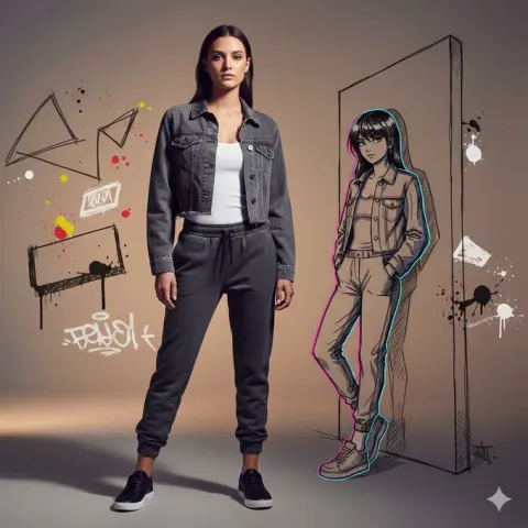 Urban Graffiti Girl Portrait