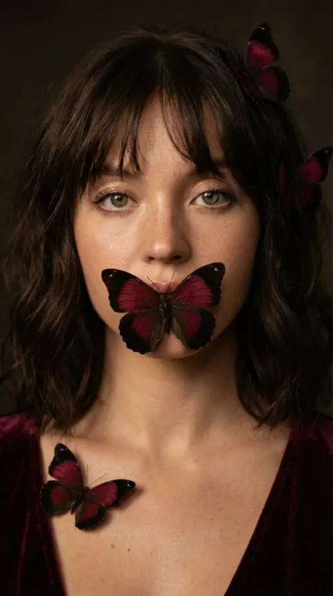 Crimson Butterfly Portrait