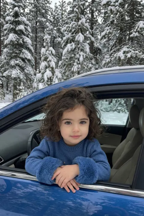 Winter Prayer Girl Car Window