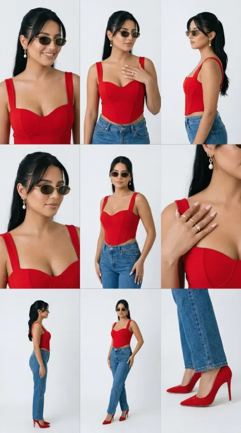 Red Corset Fashion Editorial