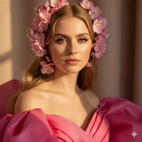 Pink Blossom Couture Portrait