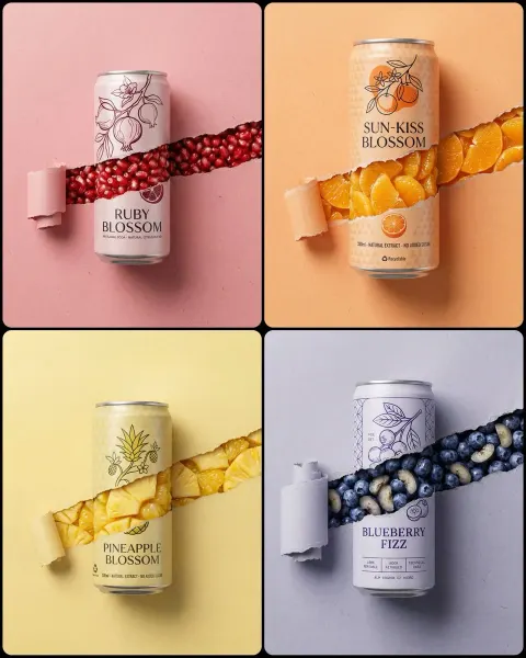 Torn Paper Fruit Can Ad