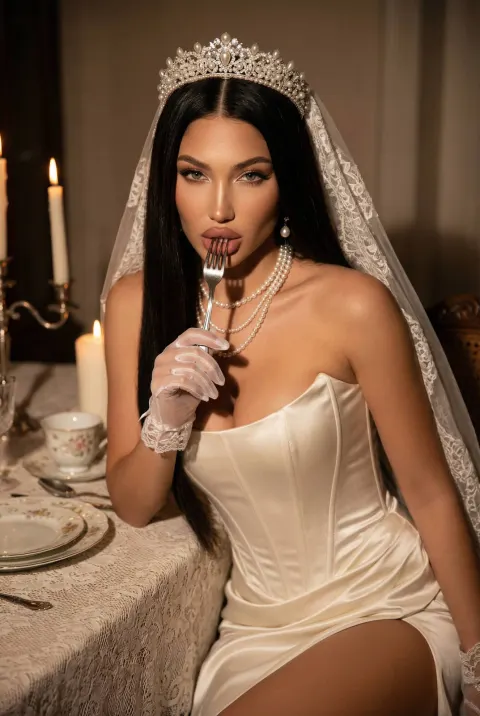 Dark Bridal Fork Seduction Portrait