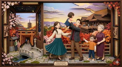 Paper-Cut Family Journey Across Japan