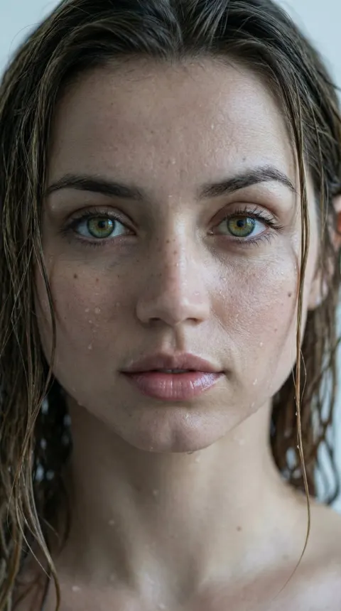 Wet Hair Supermodel Editorial Close-Up