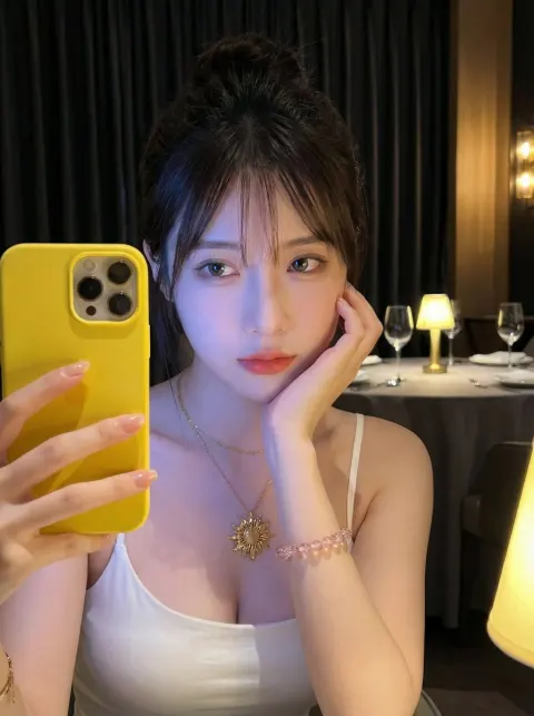 Blue Glow Selfie Girl