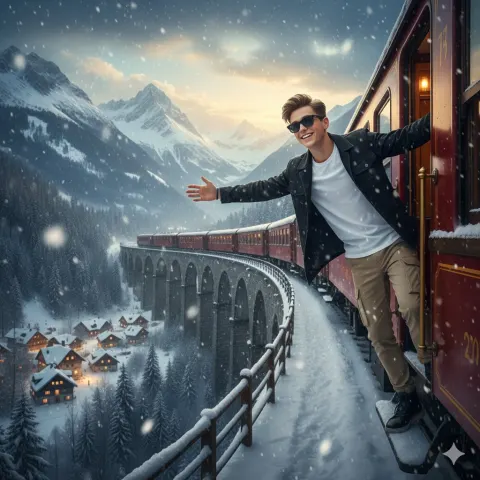 Vintage Train Winter Adventure