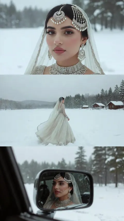 Stunning South Asian Snow Bride