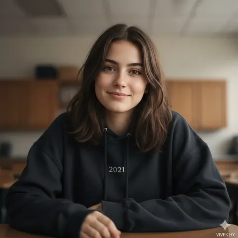 Casual Classroom Girl Portrait