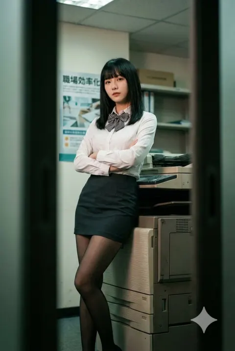 Moody Vintage Office Cinematic Portrait