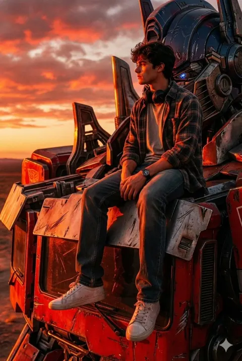 Sunset on Optimus Shoulder