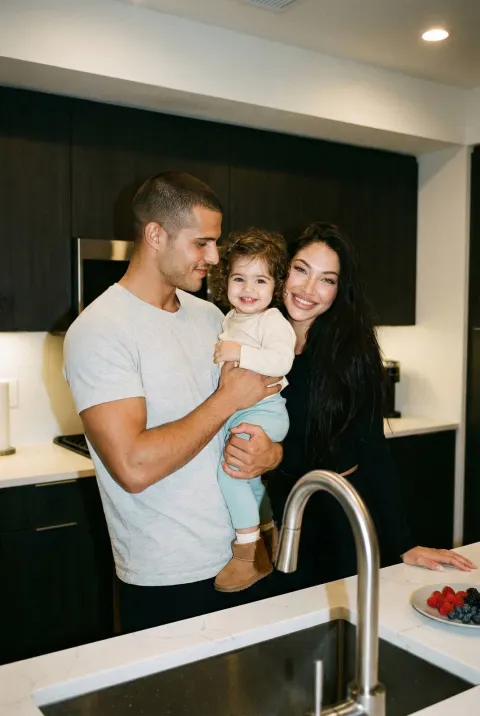 Cozy Kitchen Family Portrait