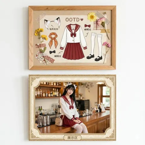 Kawaii OOTD Wall Display