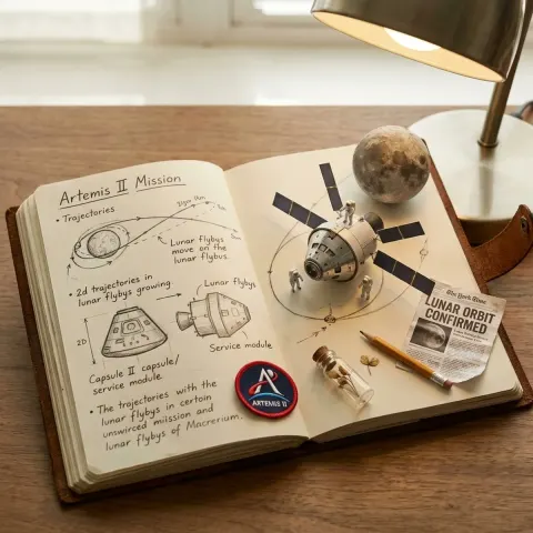Artemis II Mission 3D Journal Diorama