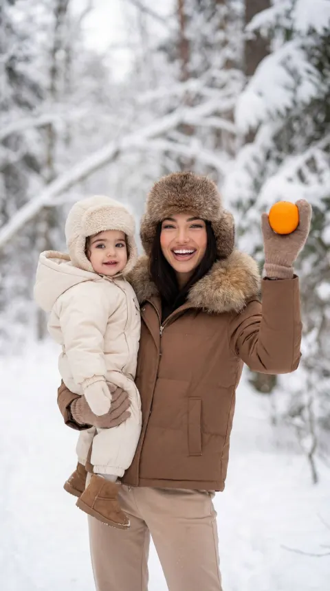 Cozy Winter Mother Toddler Portrait