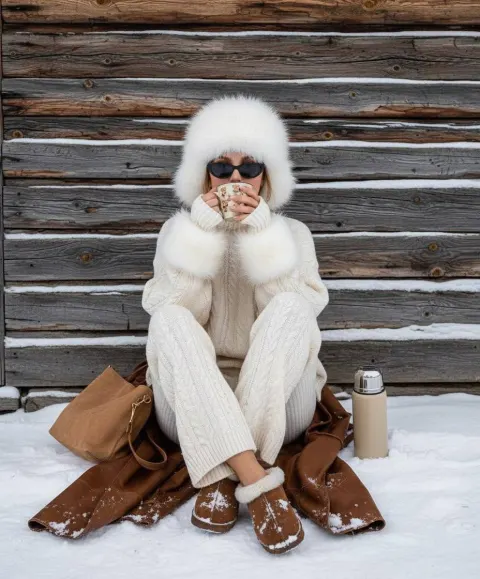 Cozy Winter Cabin Portrait