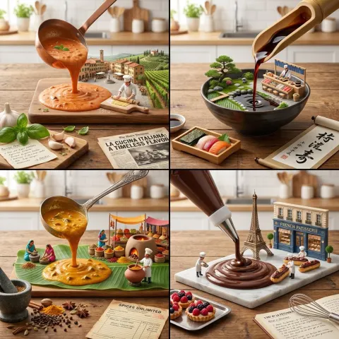 Four Cuisines Sauce Pour Diorama