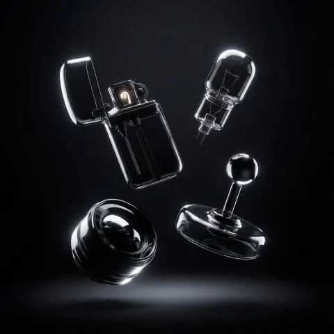 Ultra-Modern Transparent Black Hyperrealism