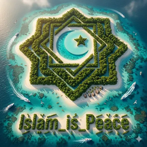 Tropical Tree Logo Island Aerial View