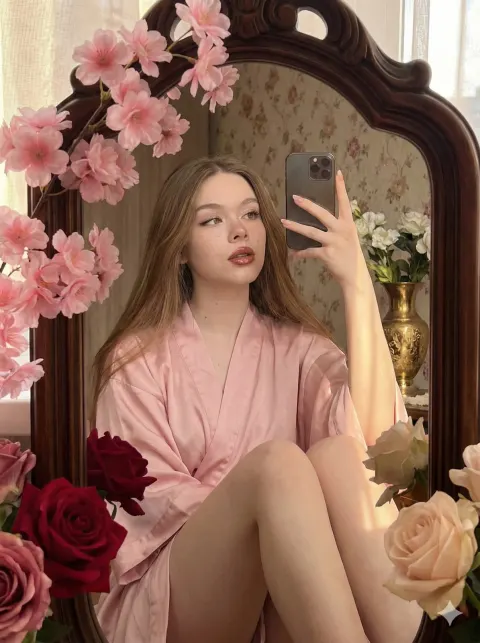 Mirror Blossom Selfie Portrait