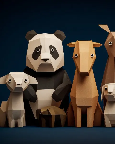Minimalist Low-Poly Origami Animal Studio