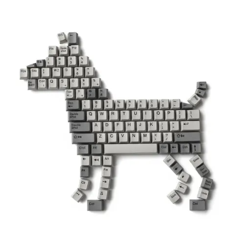 Keyboard Keycaps Form Dog Silhouette