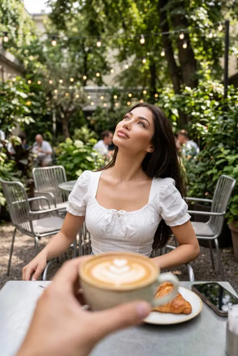 Relaxed Outdoor Cafe Lifestyle Moment